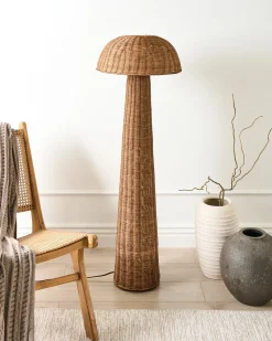 Lampada da pavimento ALERO Rattan Naturale