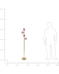 Lampada da pavimento ANADYR Vetro Rosa