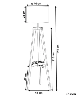 Lampada da pavimento BLUFF Legno di pino Bianco