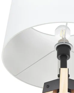 Lampada da pavimento BLUFF Legno di pino Bianco