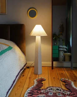 Lampada da pavimento DEMBI Lino sintetico Beige chiaro