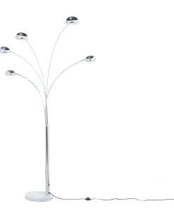 Lampada da pavimento FLINDERS Regolabile Metallo Argento