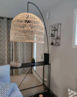 Lampada da pavimento GUAVIARE Rattan Beige