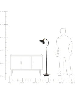 Lampada da pavimento LENNON Regolabile Metallo Nero