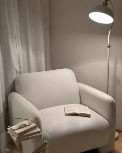 Lampada da pavimento LENNON Regolabile Metallo Beige chiaro