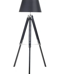 Lampada da pavimento MADEIRA Legno di pino Nero
