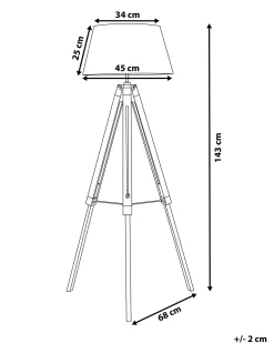 Lampada da pavimento MADEIRA Legno di pino Nero