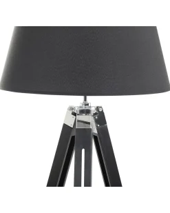 Lampada da pavimento MADEIRA Legno di pino Nero