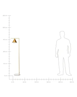 Lampada da pavimento MOCAL Metallo Oro