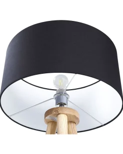 Lampada da pavimento NITRA Legno di quercia Nero