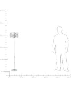 Lampada da pavimento TENNA Cristallo Argento