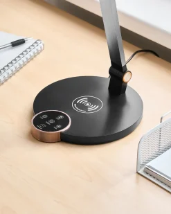 Lampada da scrivania a LED CAROY con Caricatore wireless Nero