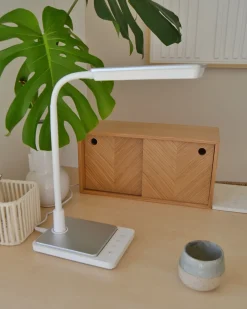 Lampada da scrivania a LED CENTAURUS con dimmer Metallo Bianco