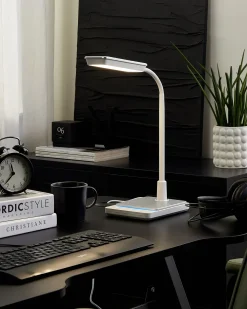 Lampada da scrivania a LED CENTAURUS con dimmer Metallo Bianco