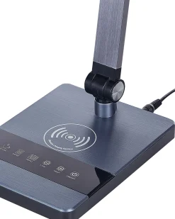 Lampada da scrivania a LED LACERTA con Caricatore wireless Metallo Nero