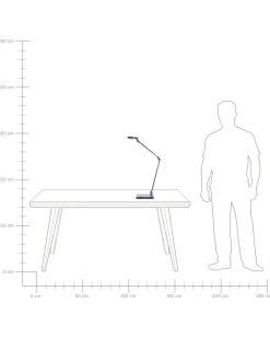 Lampada da scrivania a LED LACERTA con Caricatore wireless Metallo Nero