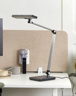 Lampada da scrivania a LED LACERTA con Caricatore wireless Metallo Nero