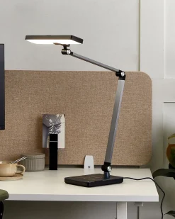 Lampada da scrivania a LED LACERTA con Caricatore wireless Metallo Nero