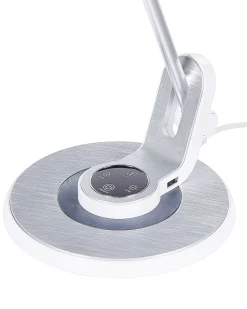 Lampada da scrivania a LED CORVUS con dimmer Metallo Bianco/Argento