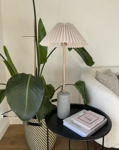Lampada da tavolo BALUARTE Lino sintetico Beige