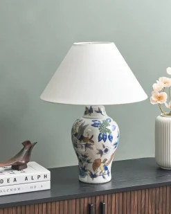 Lampada da tavolo MORACA Porcellana Bianco/Blu