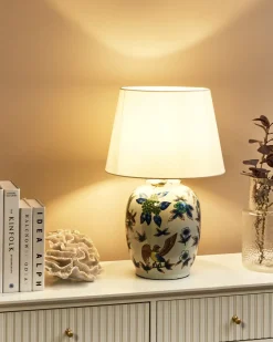 Lampada da tavolo SUNJA Porcellana Bianco/Blu