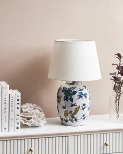 Lampada da tavolo SUNJA Porcellana Bianco/Blu