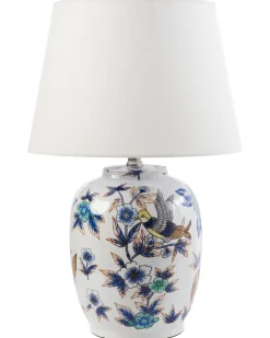 Lampada da tavolo SUNJA Porcellana Bianco/Blu