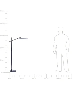 Lampada da terra a LED AQUARIUS con dimmer Metallo Grigio scuro