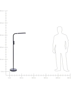 Lampada da terra a LED ARIES con telecomando con dimmer Metallo Nero