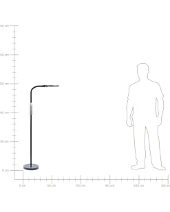 Lampada da terra a LED CASSIOPEIA con dimmer Metallo Nero