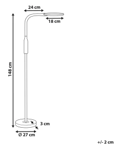 Lampada da terra a LED CASSIOPEIA con dimmer Metallo Bianco
