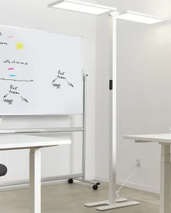 Lampada da terra a LED SCULPTOR con sensore di movimento Metallo Bianco
