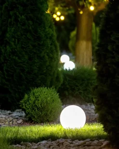 Lampada a sfera LED per esterni JOCOY con telecomando Bianco sporco