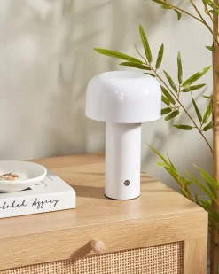 Lampada da tavolo senza fili a LED BESOS con dimmer Metallo Bianco