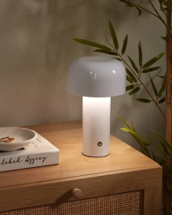Lampada da tavolo senza fili a LED BESOS con dimmer Metallo Bianco