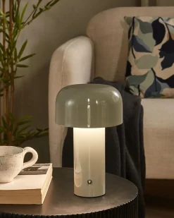 Lampada da tavolo senza fili a LED BESOS con dimmer Metallo Grigio