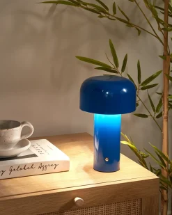 Lampada da tavolo senza fili a LED BESOS con dimmer Metallo Blu