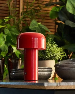 Lampada da tavolo senza fili a LED BESOS con dimmer Metallo Rosso