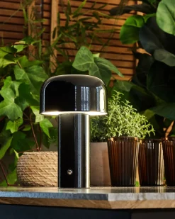 Lampada da tavolo senza fili a LED BESOS con dimmer Metallo Nero