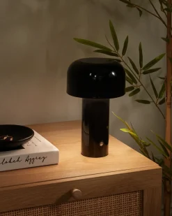 Lampada da tavolo senza fili a LED BESOS con dimmer Metallo Nero