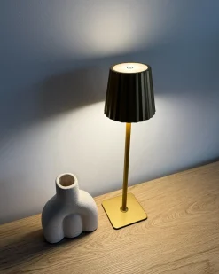 Lampada da tavolo senza fili a LED ABARO con dimmer Metallo Oro