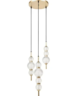 Lampadario a 3 luci ARAS LED Vetro Oro