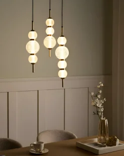 Lampadario a 3 luci ARAS LED Vetro Oro