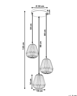 Lampadario a 3 luci HONDE Carta Bianco