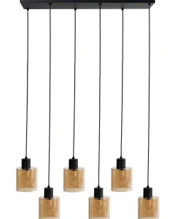 Lampadario a 6 luci KITARE Vetro Beige