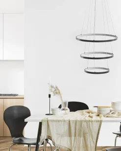 Lampadario a LED ATREK Metallo Nero