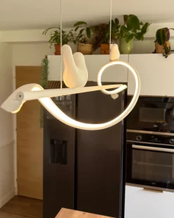 Lampadario a LED KHUTTI con telecomando con dimmer Metallo Bianco