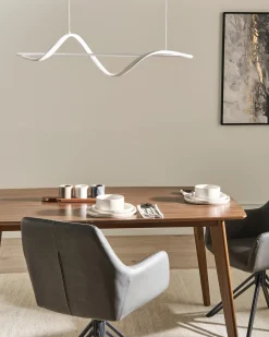 Lampadario a LED KHUTTI con telecomando con dimmer Metallo Bianco