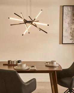 Lampadario a LED PALUN con dimmer Metallo Nero